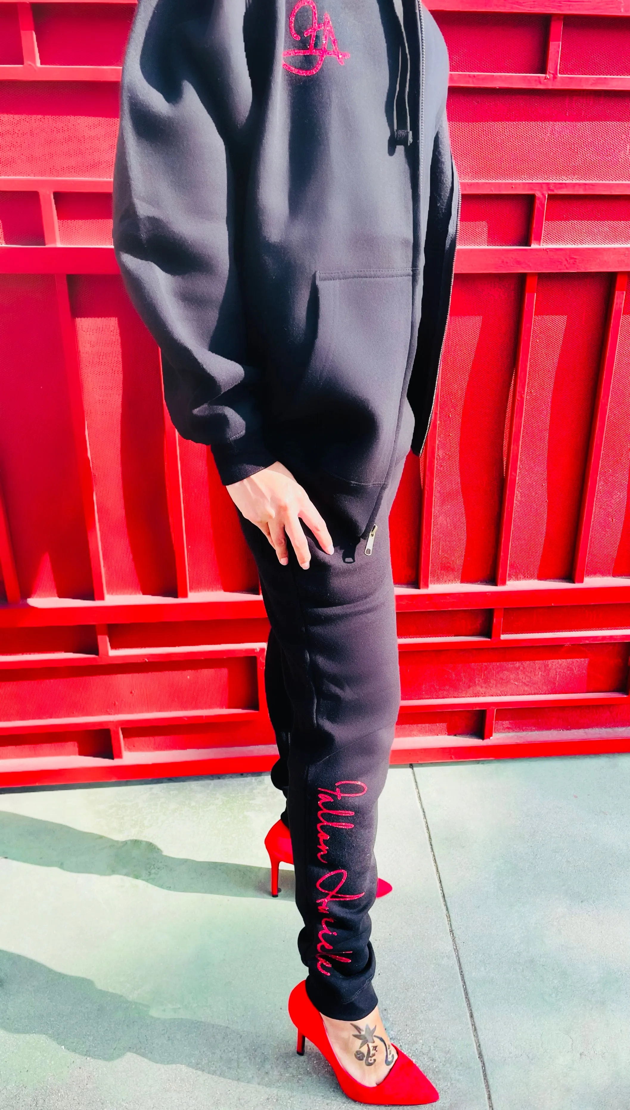 Fallon Aurielle Unisex Signature Celebrity Joggers (Black & Red)