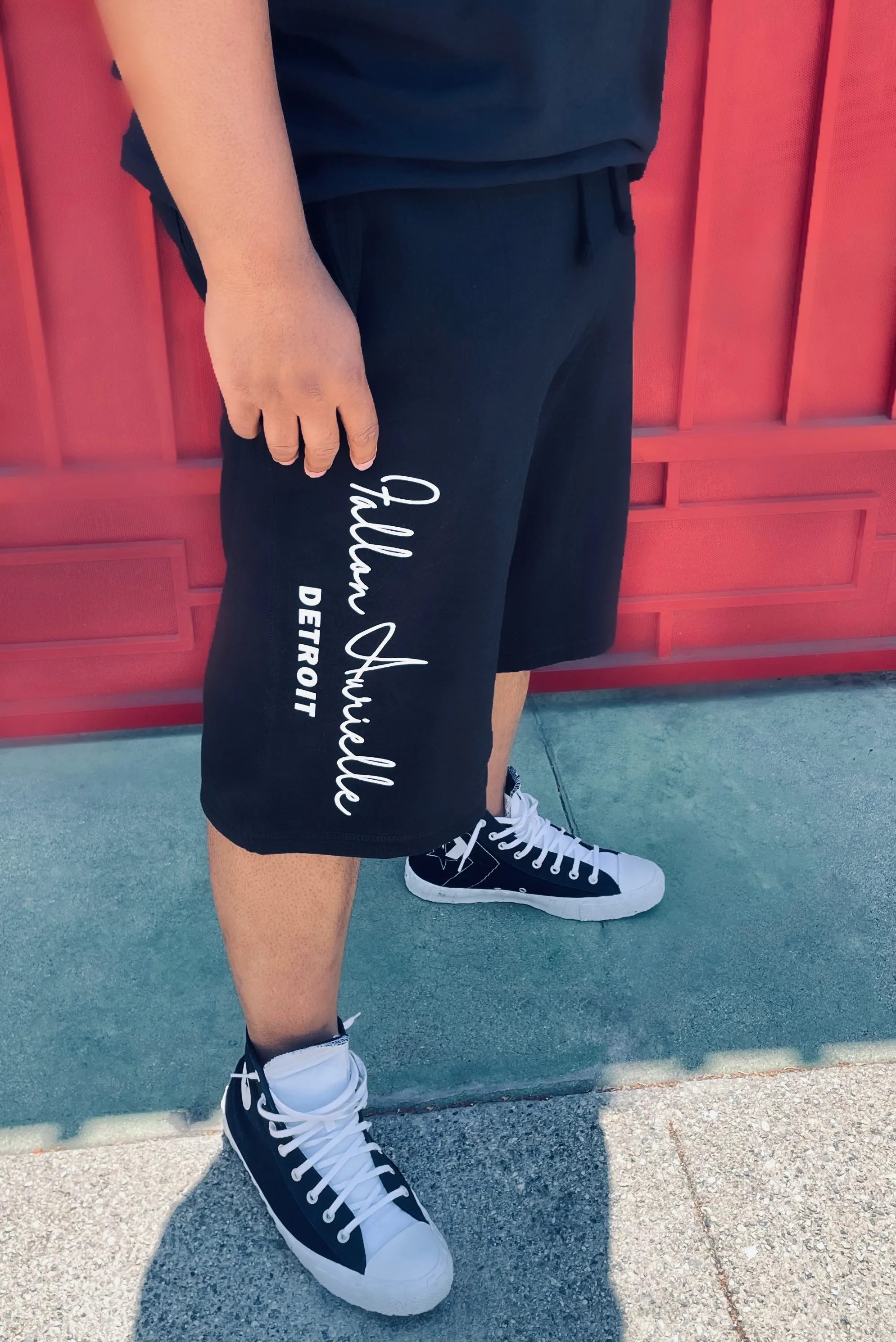 Fallon Aurielle Unisex Signature Detroit Rep Yo Set Shorts (Black & White)