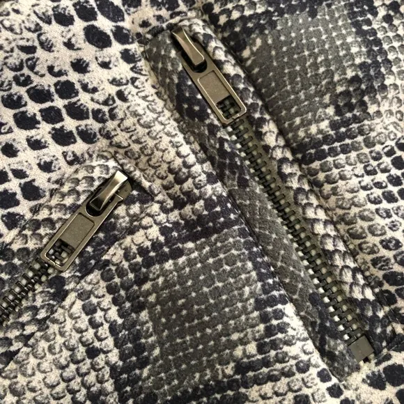 FATE by LFD Snake Print Sueded Moto Jacket S NWT