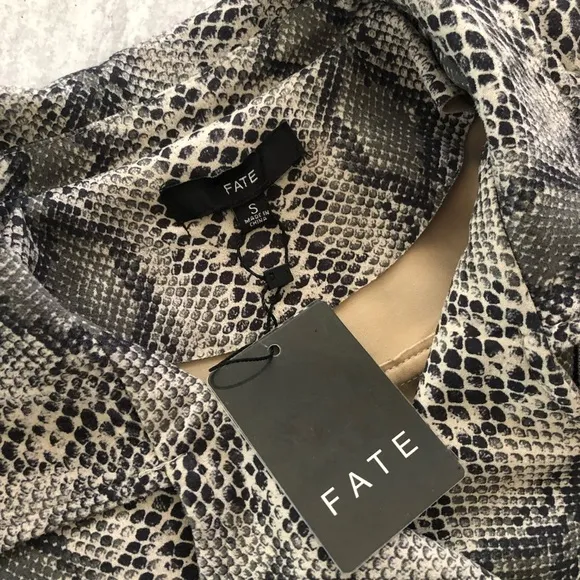 FATE by LFD Snake Print Sueded Moto Jacket S NWT