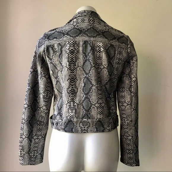 FATE by LFD Snake Print Sueded Moto Jacket S NWT