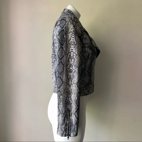FATE by LFD Snake Print Sueded Moto Jacket S NWT