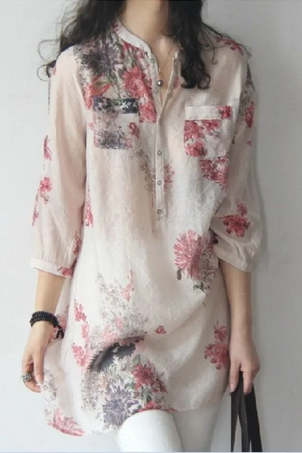 Floral Printing Cozy Blouse