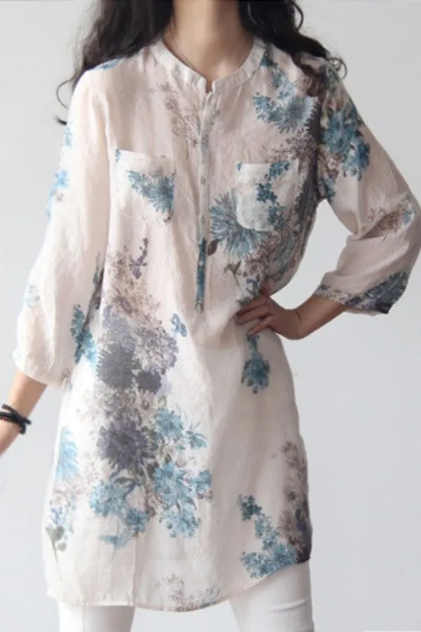 Floral Printing Cozy Blouse