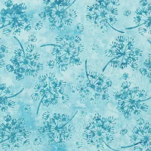 Floral Wonders Batiks Blue Pewter