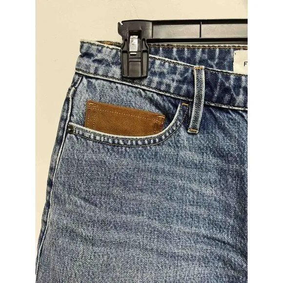 Frame Le Original Women Suede Mix Skirt Blue Size 27