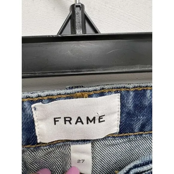 Frame Le Original Women Suede Mix Skirt Blue Size 27