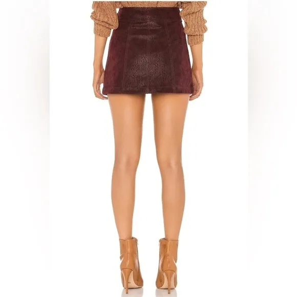 Free People Ari Wrap Skirt Wine size 12 NWT