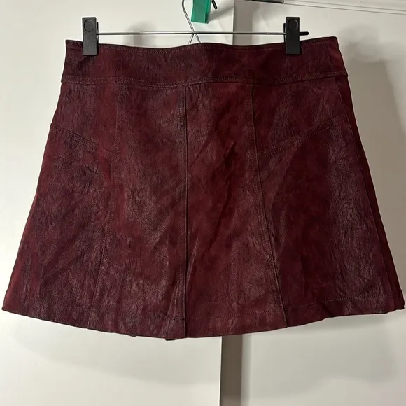 Free People Ari Wrap Skirt Wine size 12 NWT