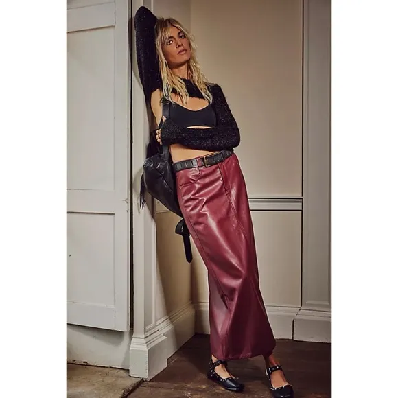 FREE PEOPLE CITY SLICKER FAUX LEATHER SKIRT ❤️NWT❤️IN STORES❤️