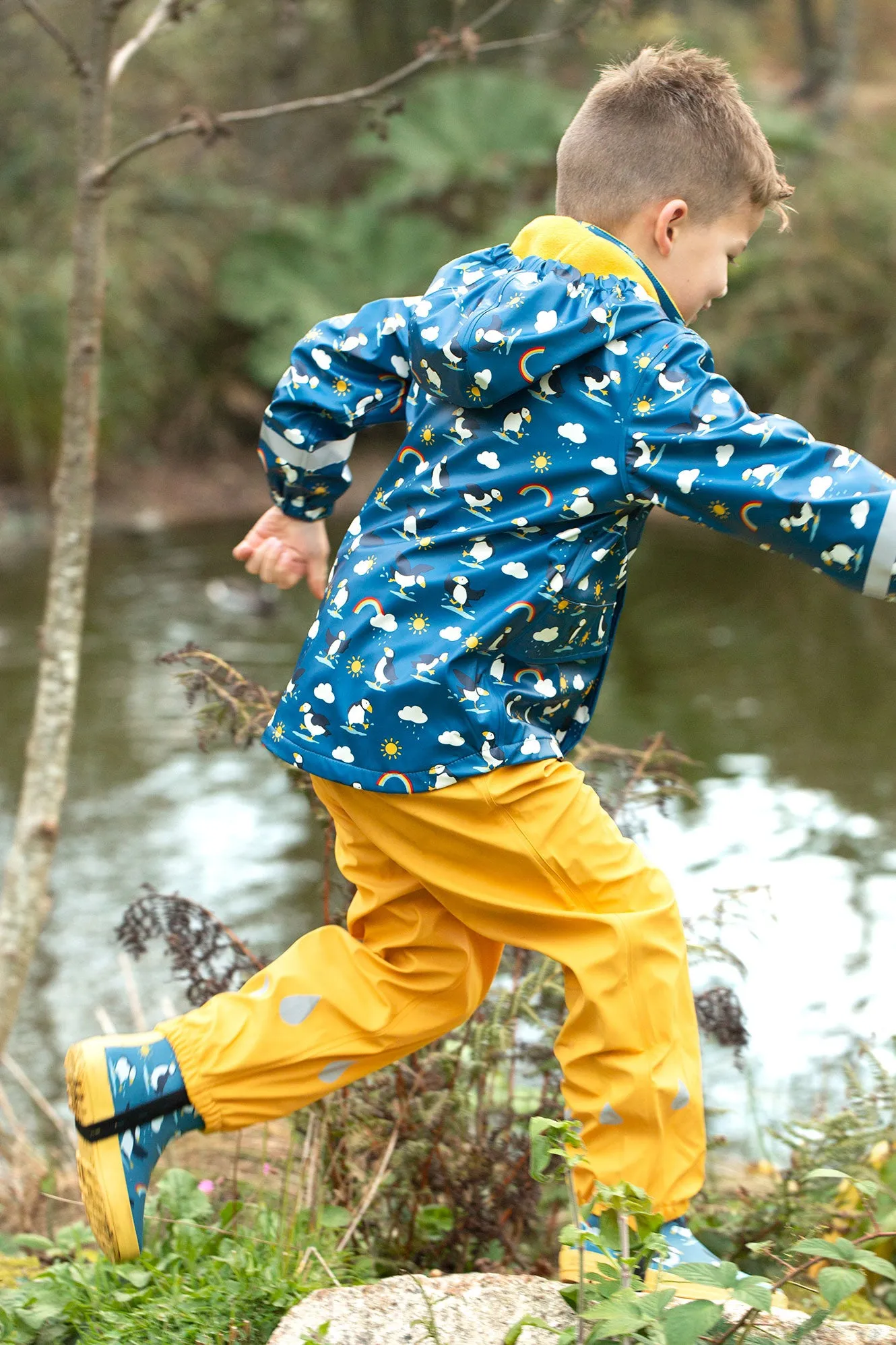 Frugi Puddle Buster Raincoat Puffin Owa205pfo