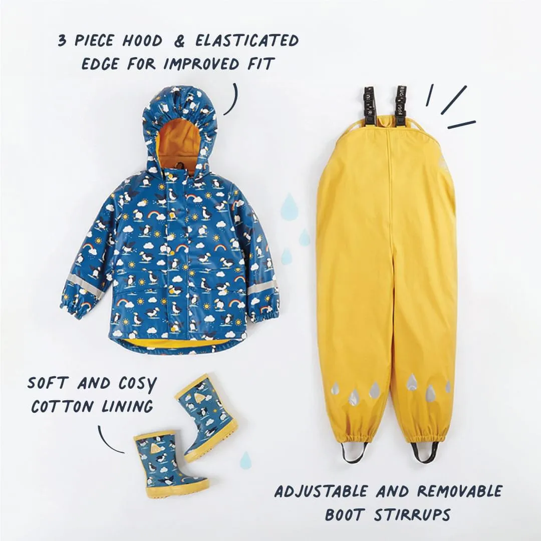Frugi Puddle Buster Raincoat Puffin Owa205pfo