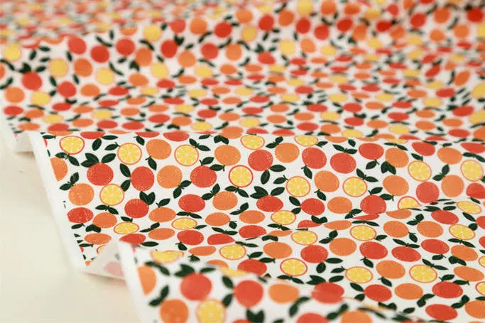 Fruits Cotton Fabric, Pineapple, Orange, Watermelon, Pear, Peach, Apple, Strawberry, Lemon, Banana, Kiwi, Blueberry, Grape By the Yard 85782