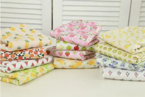 Fruits Cotton Fabric, Pineapple, Orange, Watermelon, Pear, Peach, Apple, Strawberry, Lemon, Banana, Kiwi, Blueberry, Grape By the Yard 85782
