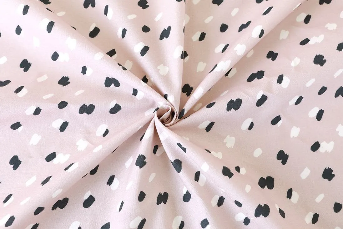 Geometric Cotton Fabric - Pink, Blue or White - By the Yard 6431-2