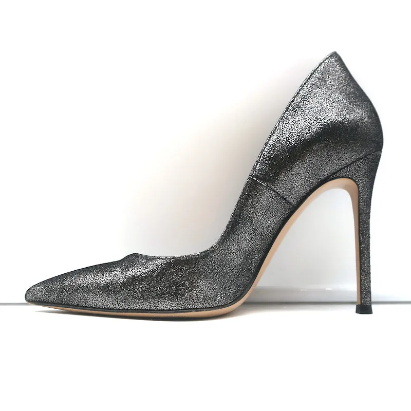 Gianvito Rossi Gianvito 105 Pumps Metallic Suede Size 39 Pointed Toe Heels