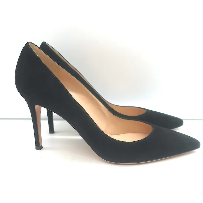 Gianvito Rossi Gianvito 85 Pumps Black Suede Size 39 Pointed Toe Heels