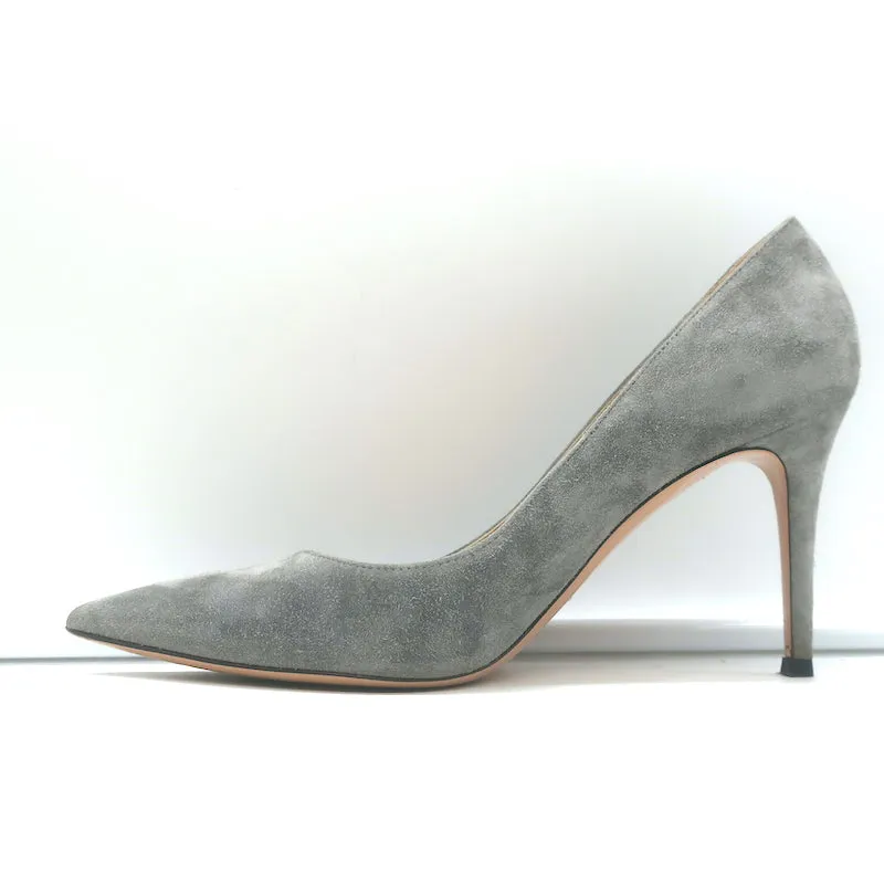 Gianvito Rossi Gianvito 85 Pumps Gray Suede Size 39.5 Pointed Toe Heels