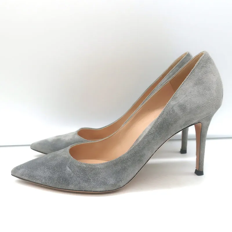 Gianvito Rossi Gianvito 85 Pumps Gray Suede Size 39.5 Pointed Toe Heels