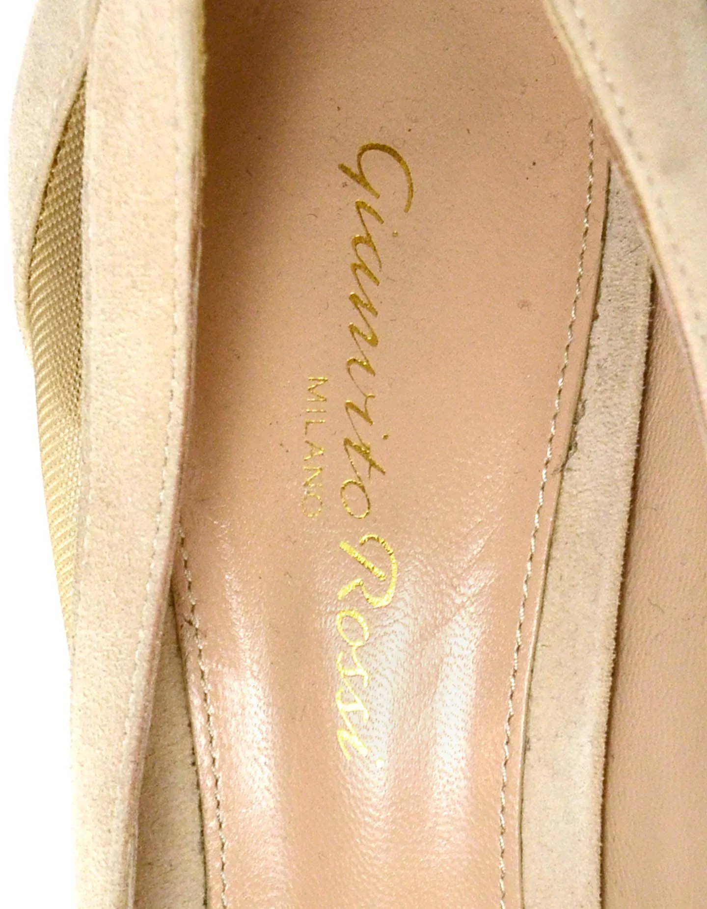 Gianvito Rossi Natural Suede Mesh Insert Pumps sz 39.5