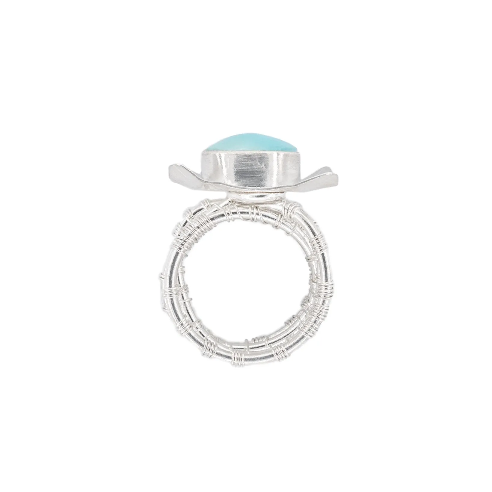 Ginevra - Sleeping Beauty Turquoise Woven Nest Ring