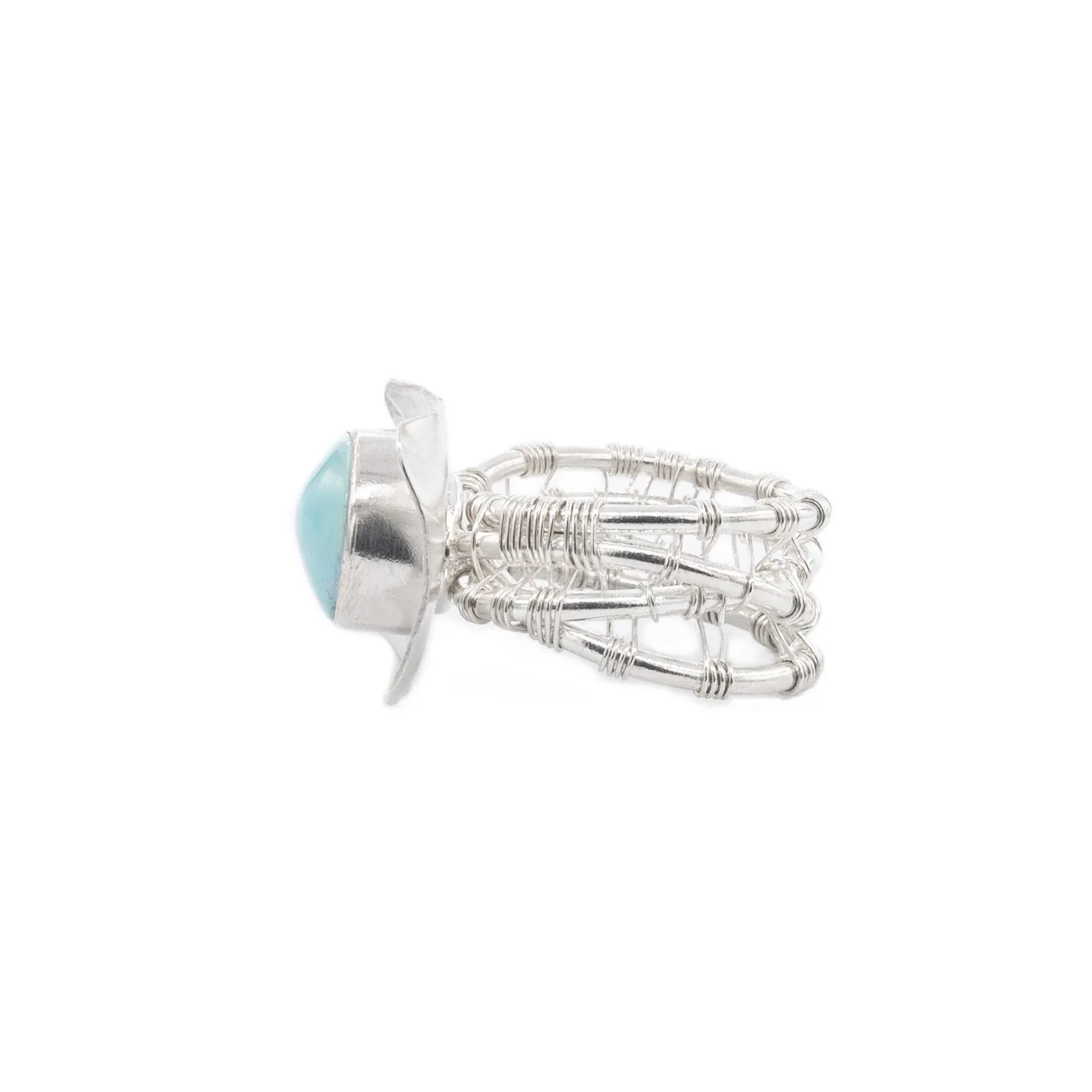 Ginevra - Sleeping Beauty Turquoise Woven Nest Ring