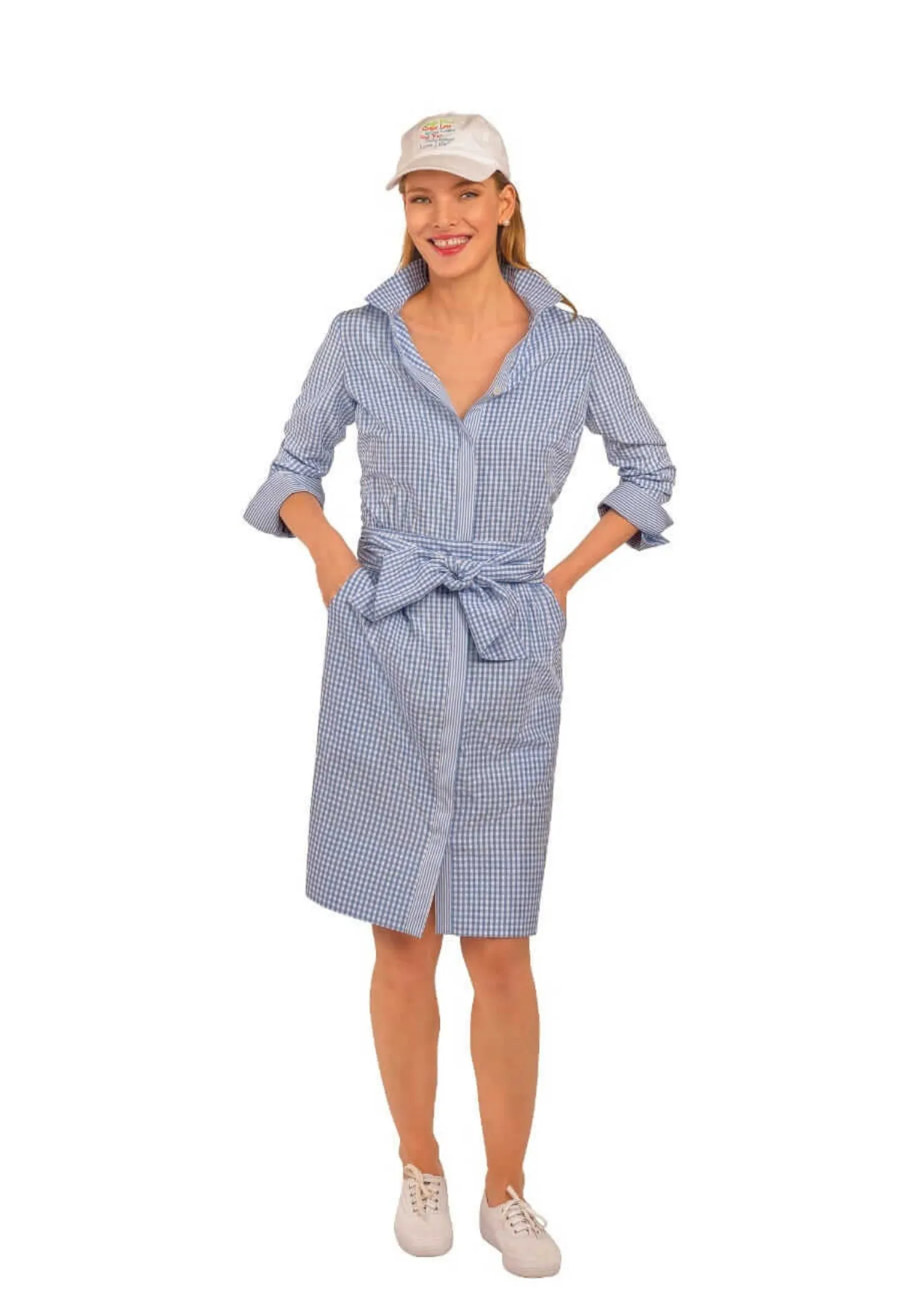 GINGHAM BREEZY BLOUSON DRESS