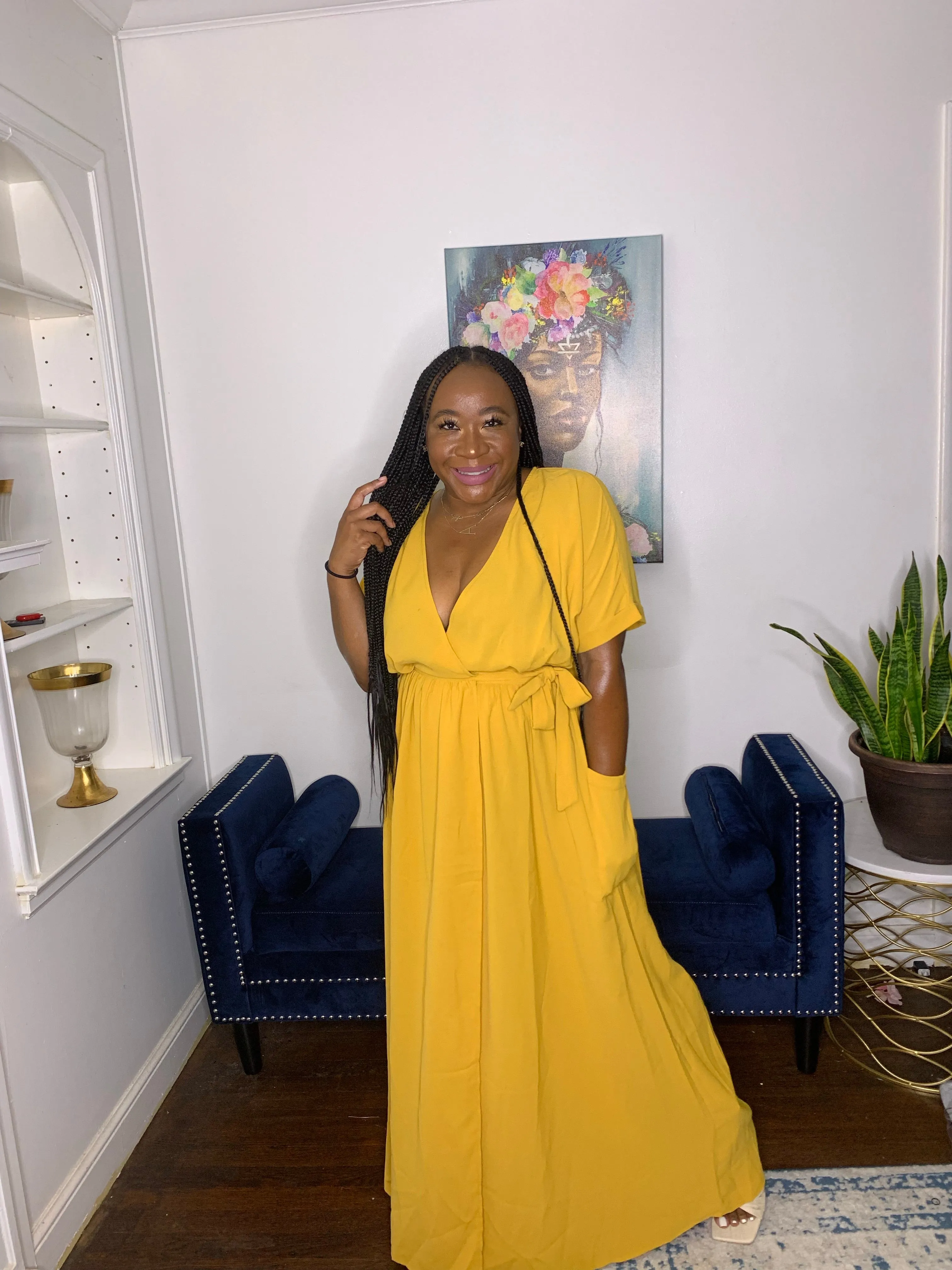 Goldenrod Wrap Maxi Dress
