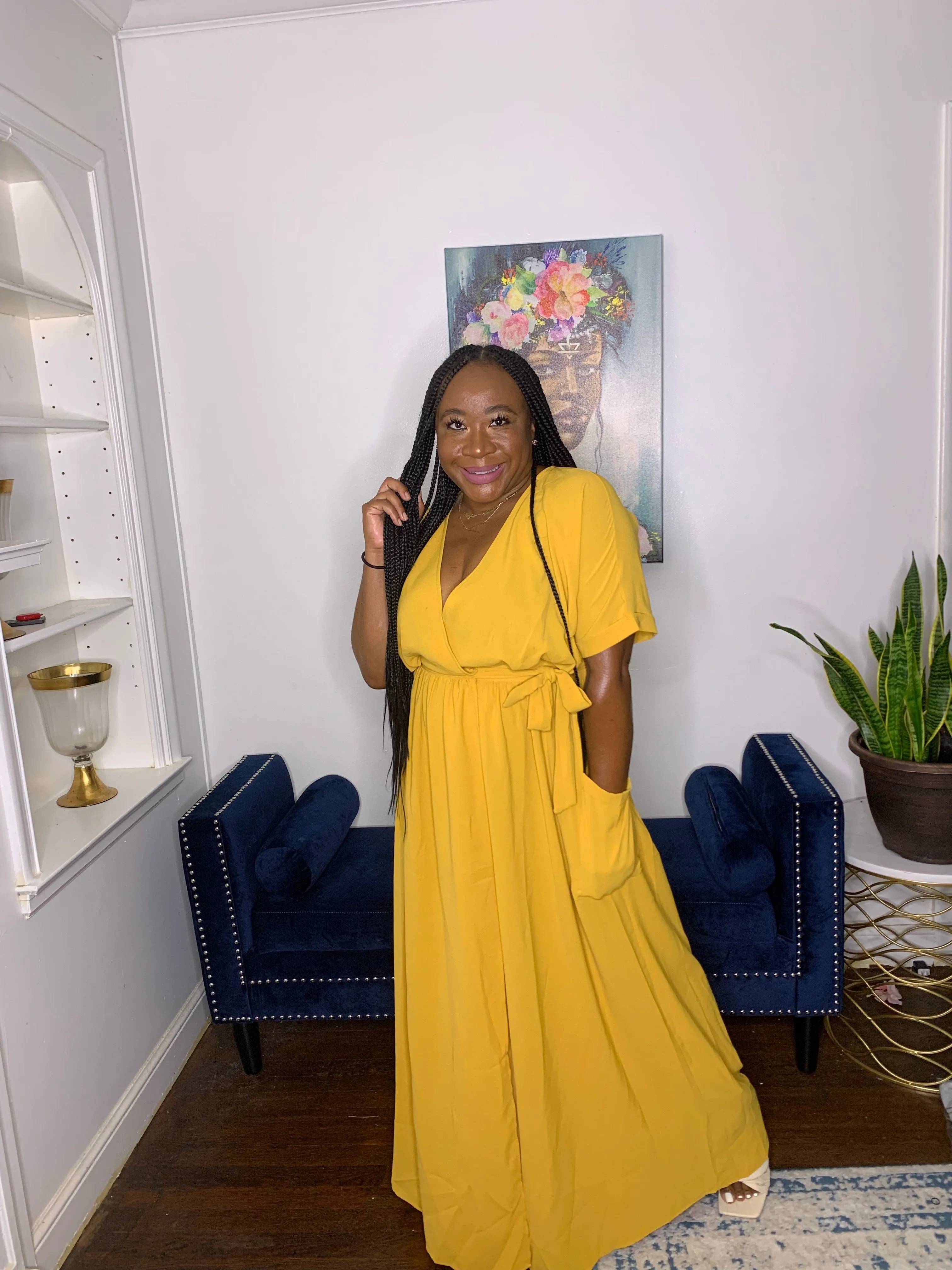 Goldenrod Wrap Maxi Dress