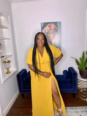 Goldenrod Wrap Maxi Dress