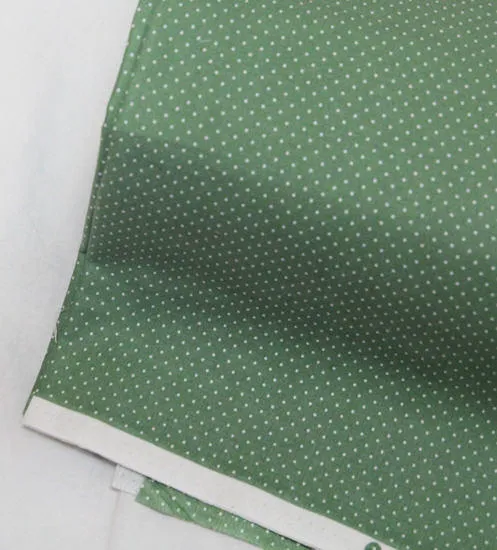 Green Cotton Fabric, Flowers, Polka Dots, Plaid or Solid - By the Yard 100402
