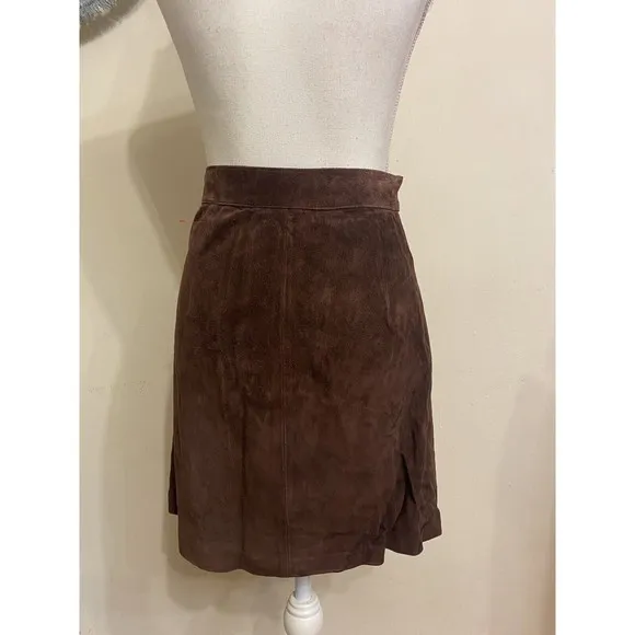 Guess By Marciano 100% Genuine Suede Leather Wrap Skirt Fringe Boho Western S 🔥