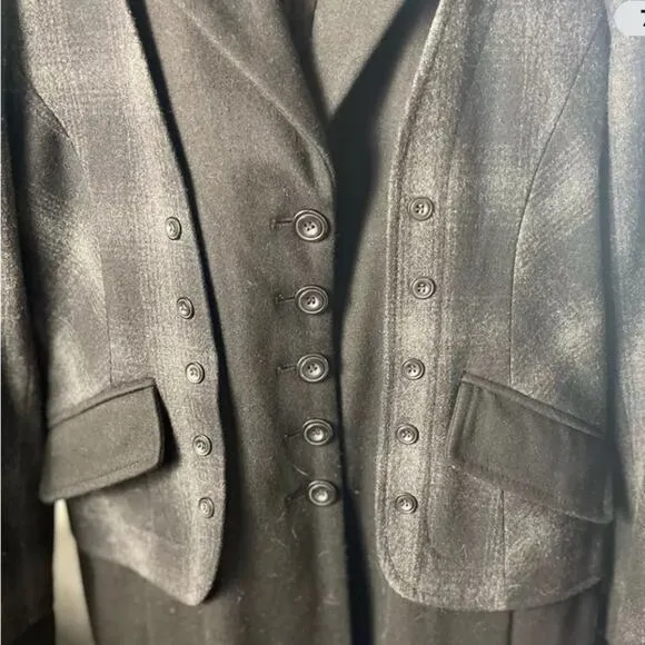 GUESS Los Angeles Plaid Wool Blend Coat, Military, Street Style, Urban Preppy XL