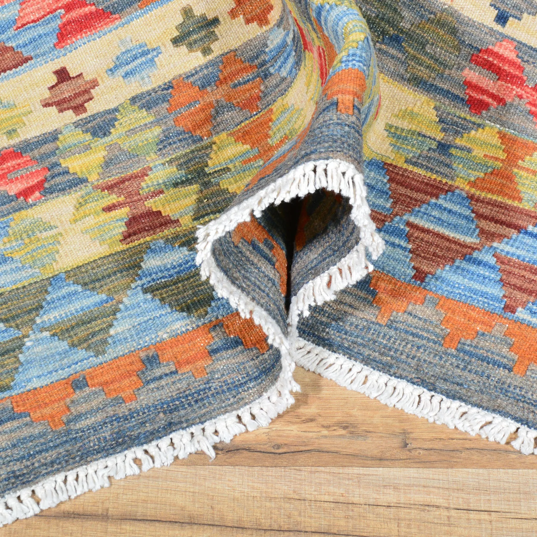Hand-Woven Afghan Reversible Flatweave Kilim Wool Handmade Rug (Size 5.1 X 6.5) Brral-2991