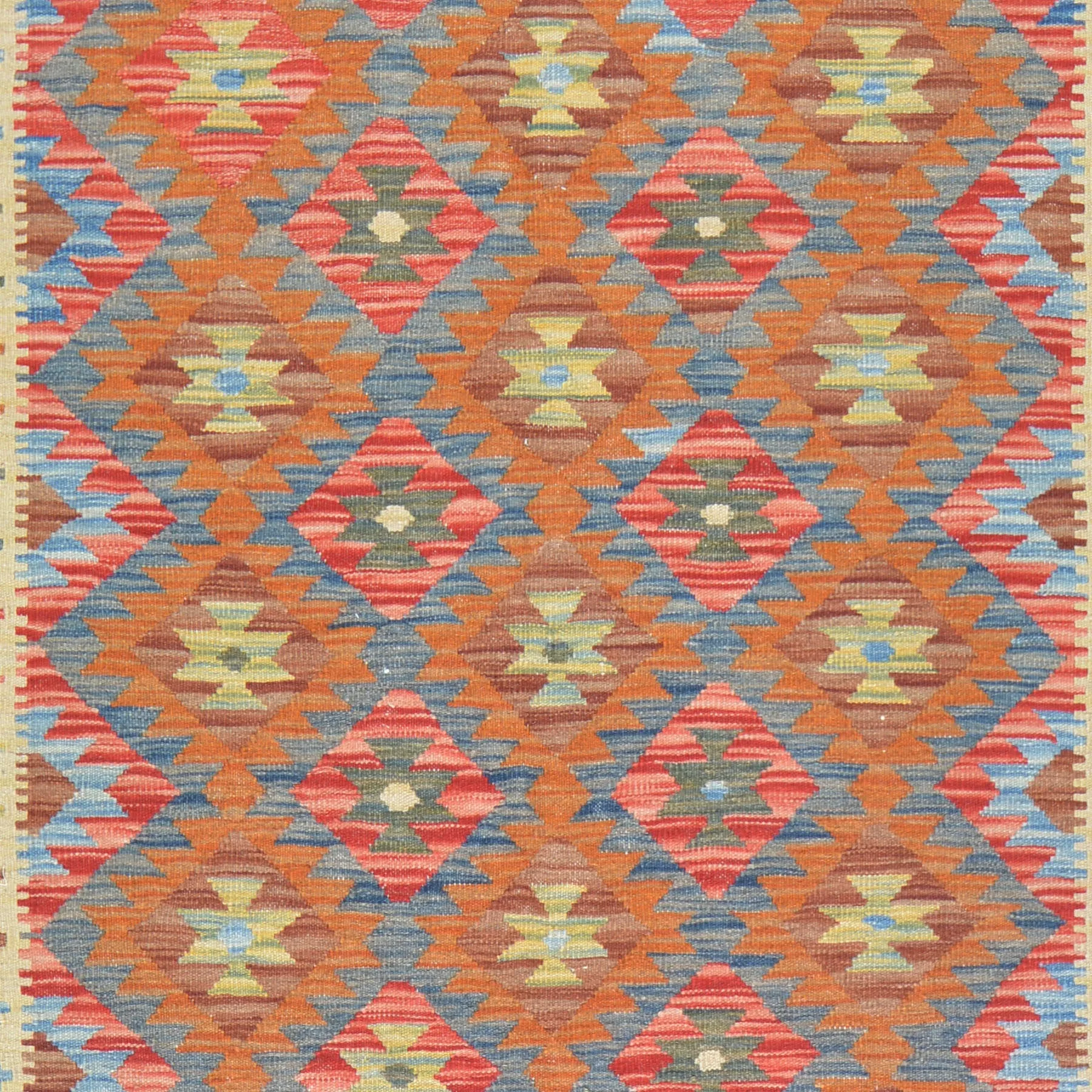 Hand-Woven Afghan Reversible Flatweave Kilim Wool Handmade Rug (Size 5.1 X 6.5) Brral-2991