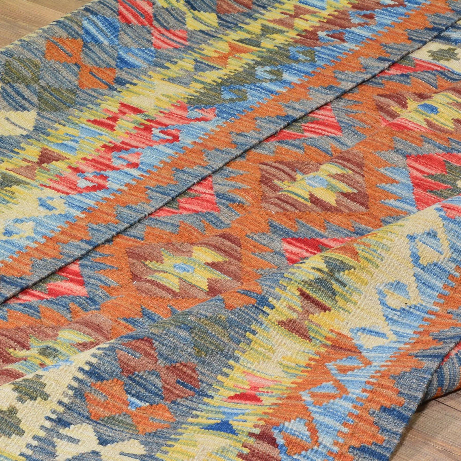 Hand-Woven Afghan Reversible Flatweave Kilim Wool Handmade Rug (Size 5.1 X 6.5) Brral-2991