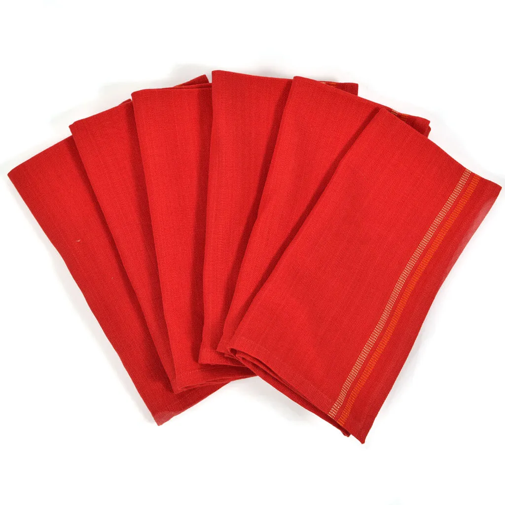 Hand Woven Celebration Napkins | Red