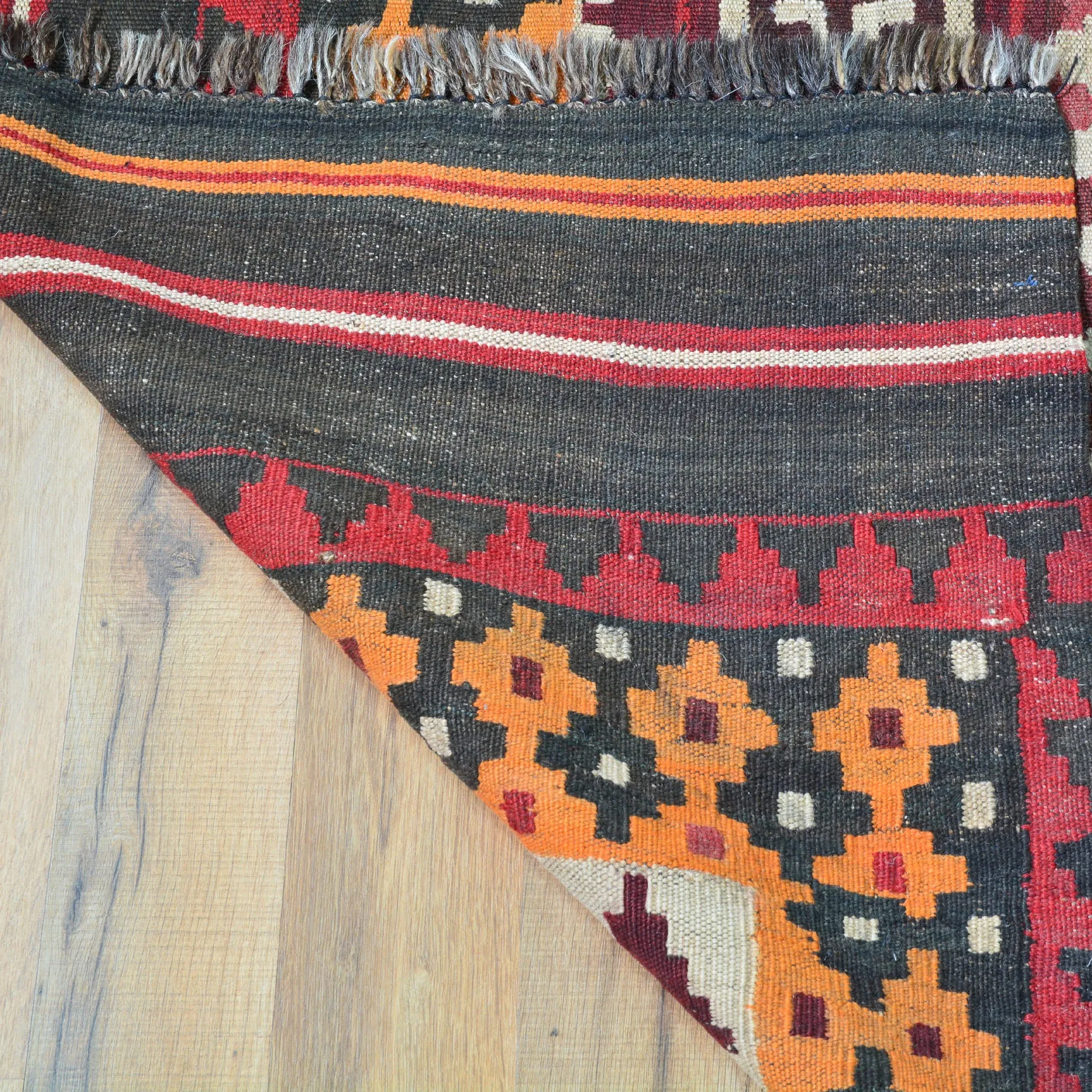 Hand-Woven Geometric Design Flat-Weave Wool Rug (Size 7.3 X 9.10) Cwral-8220