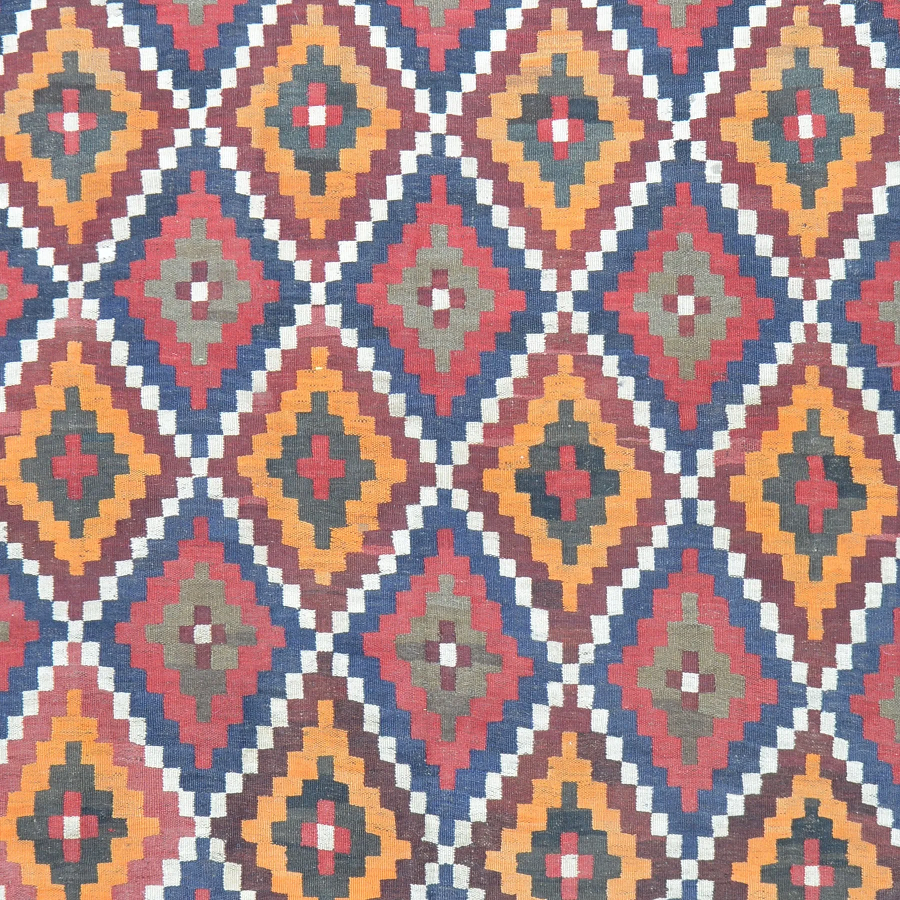 Hand-Woven Geometric Design Flat-Weave Wool Rug (Size 7.3 X 9.10) Cwral-8220