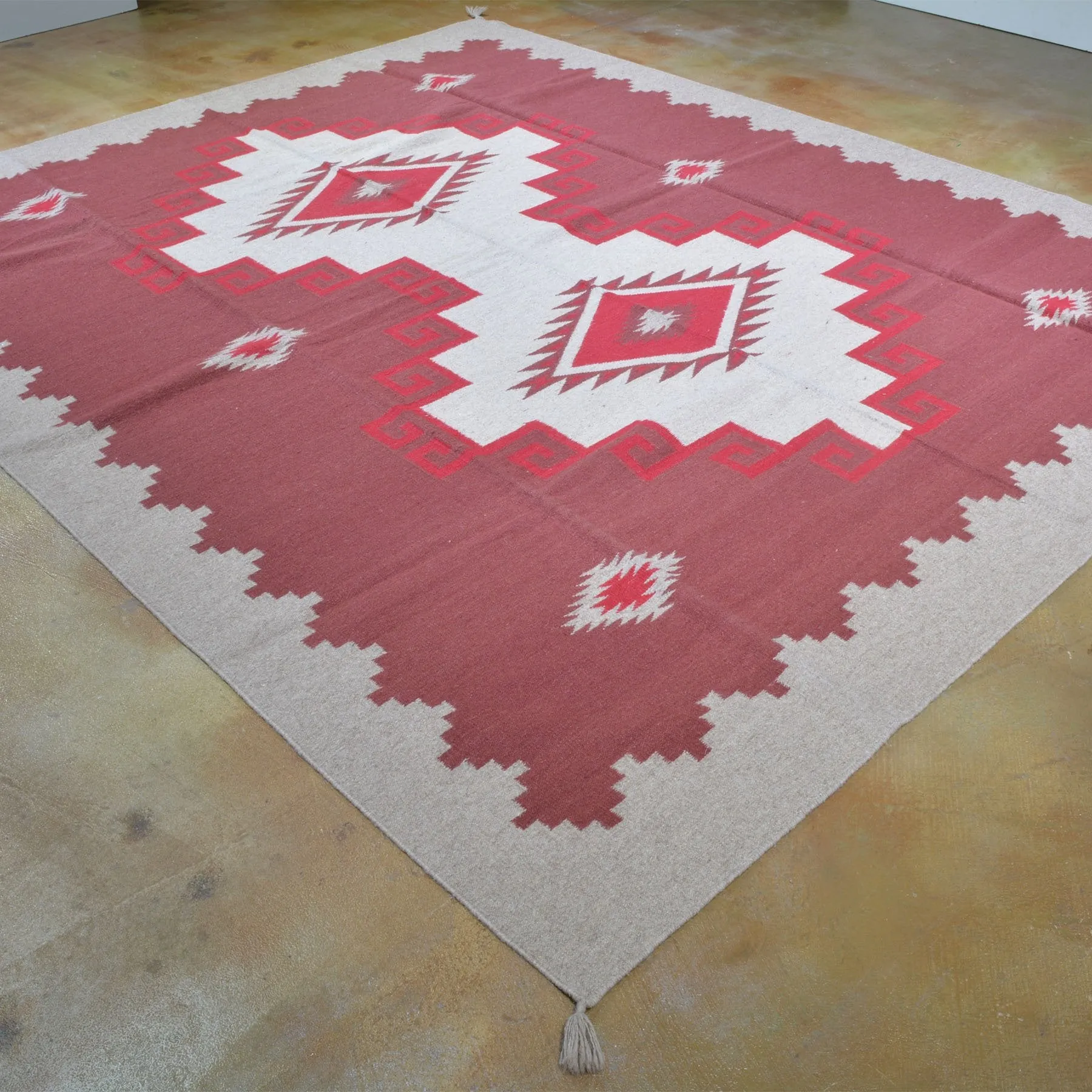 Hand-Woven Southwestern Design Handmade Wool Rug (Size 8.2 X 10.0) Brrsf-1653