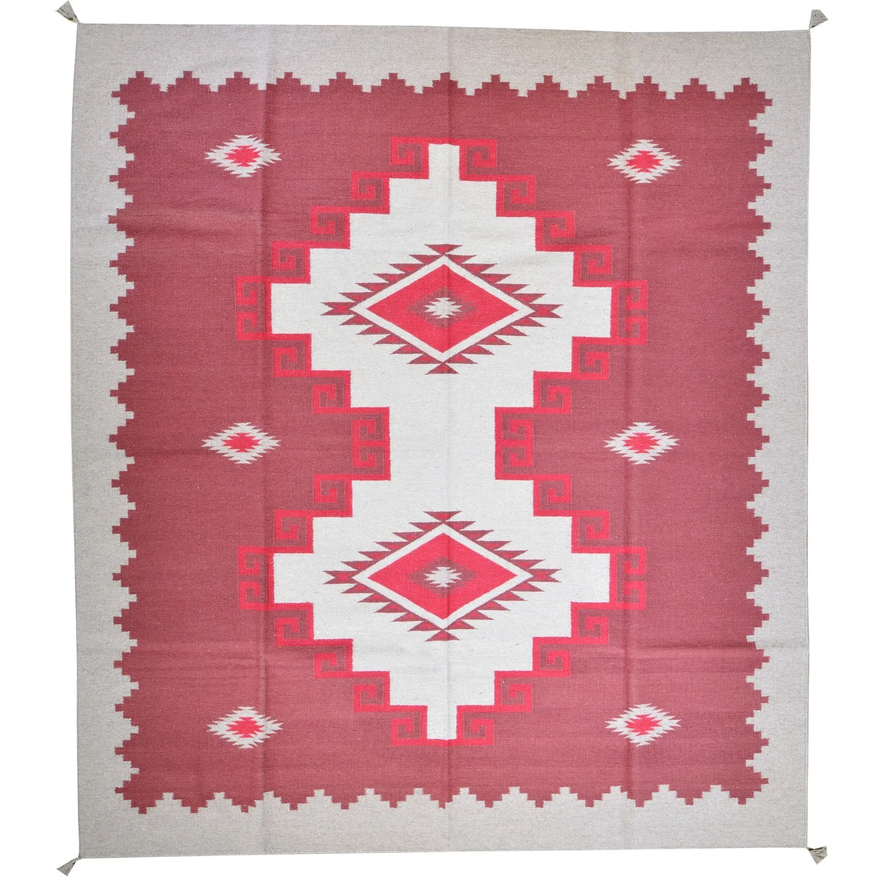 Hand-Woven Southwestern Design Handmade Wool Rug (Size 8.2 X 10.0) Brrsf-1653