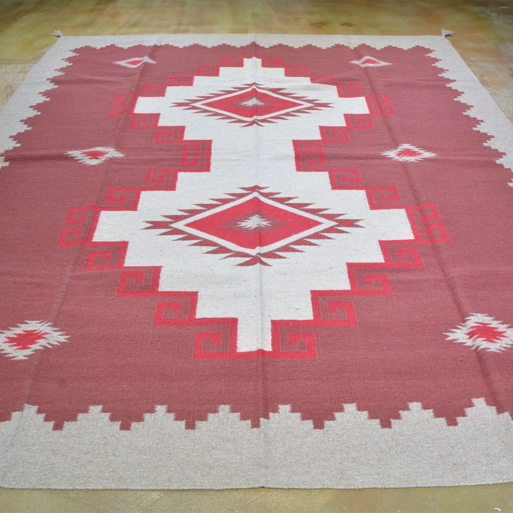 Hand-Woven Southwestern Design Handmade Wool Rug (Size 8.2 X 10.0) Brrsf-1653