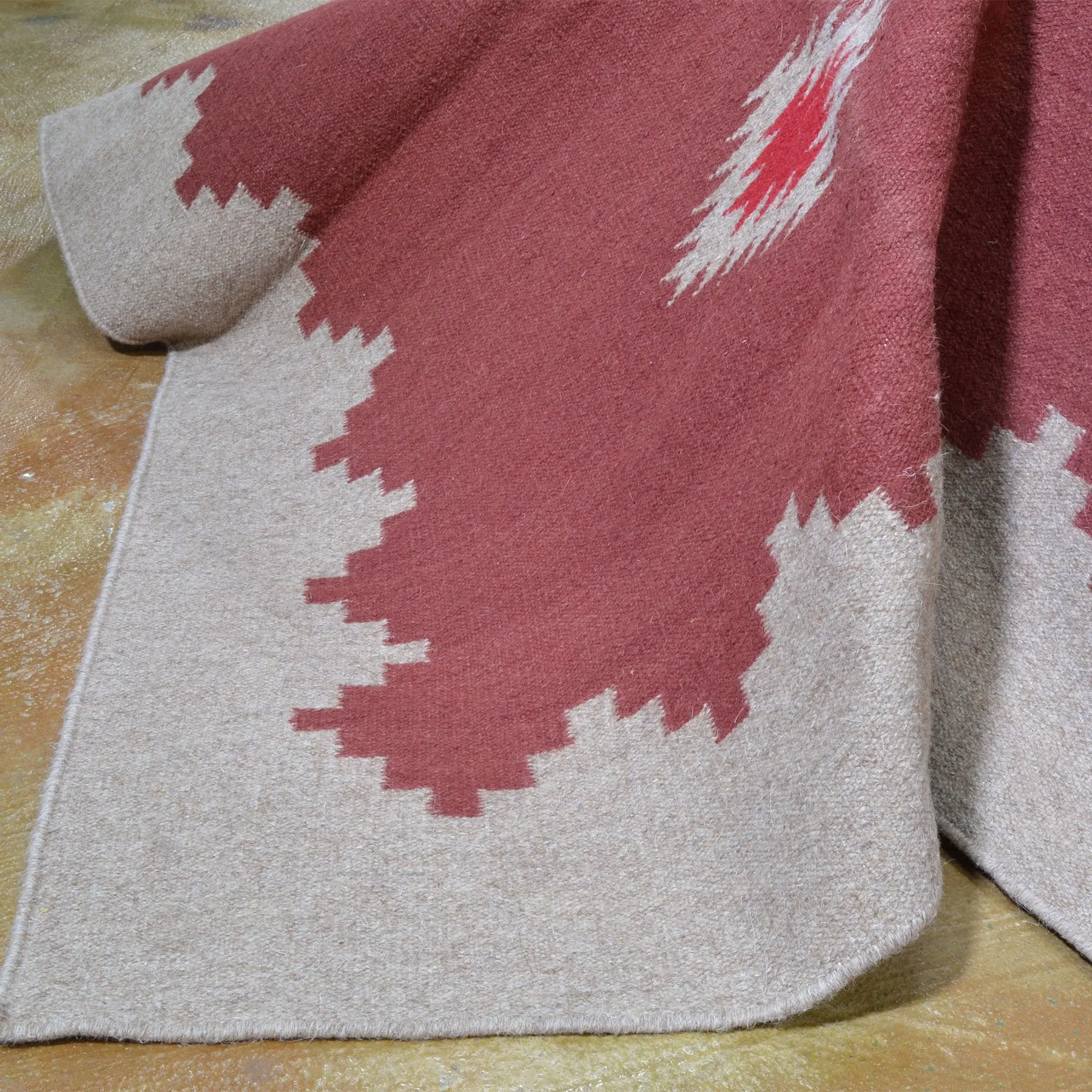 Hand-Woven Southwestern Design Handmade Wool Rug (Size 8.2 X 10.0) Brrsf-1653