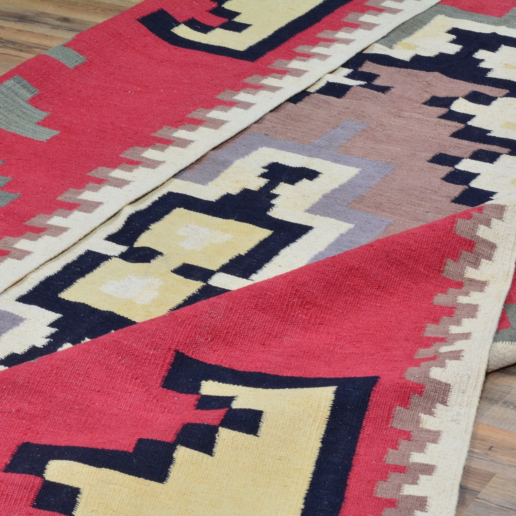 Hand-Woven Southwestern Design Wool Handmade Rug (Size 6.6 X 9.10) Cwral-8691