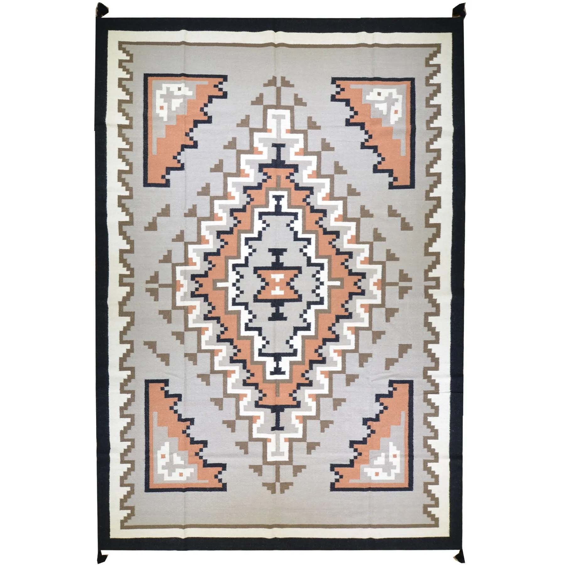 Hand-Woven Southwestern Style Navajo Design Rug (Size 9.9 X 14.2) Cwral-7629