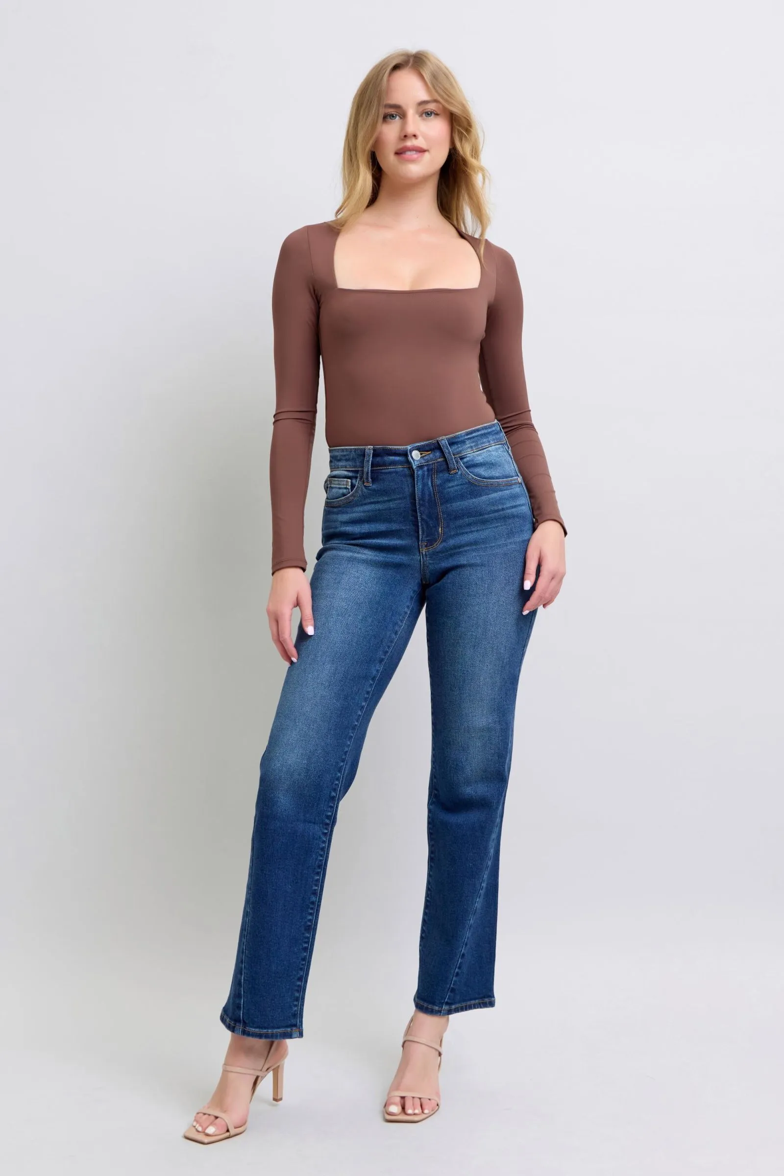 Hazel Blues® |  Judy Blue Side Seam Detail Straight Jeans with Pockets