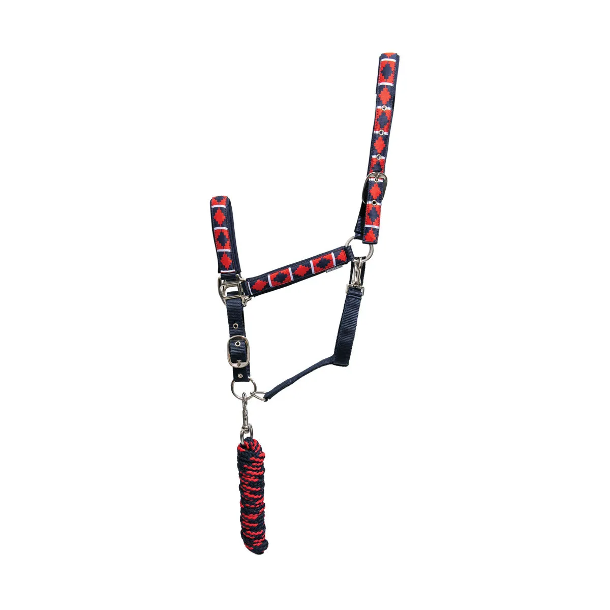 Hy Equestrian Woven Polo Head Collar And Lead Rope