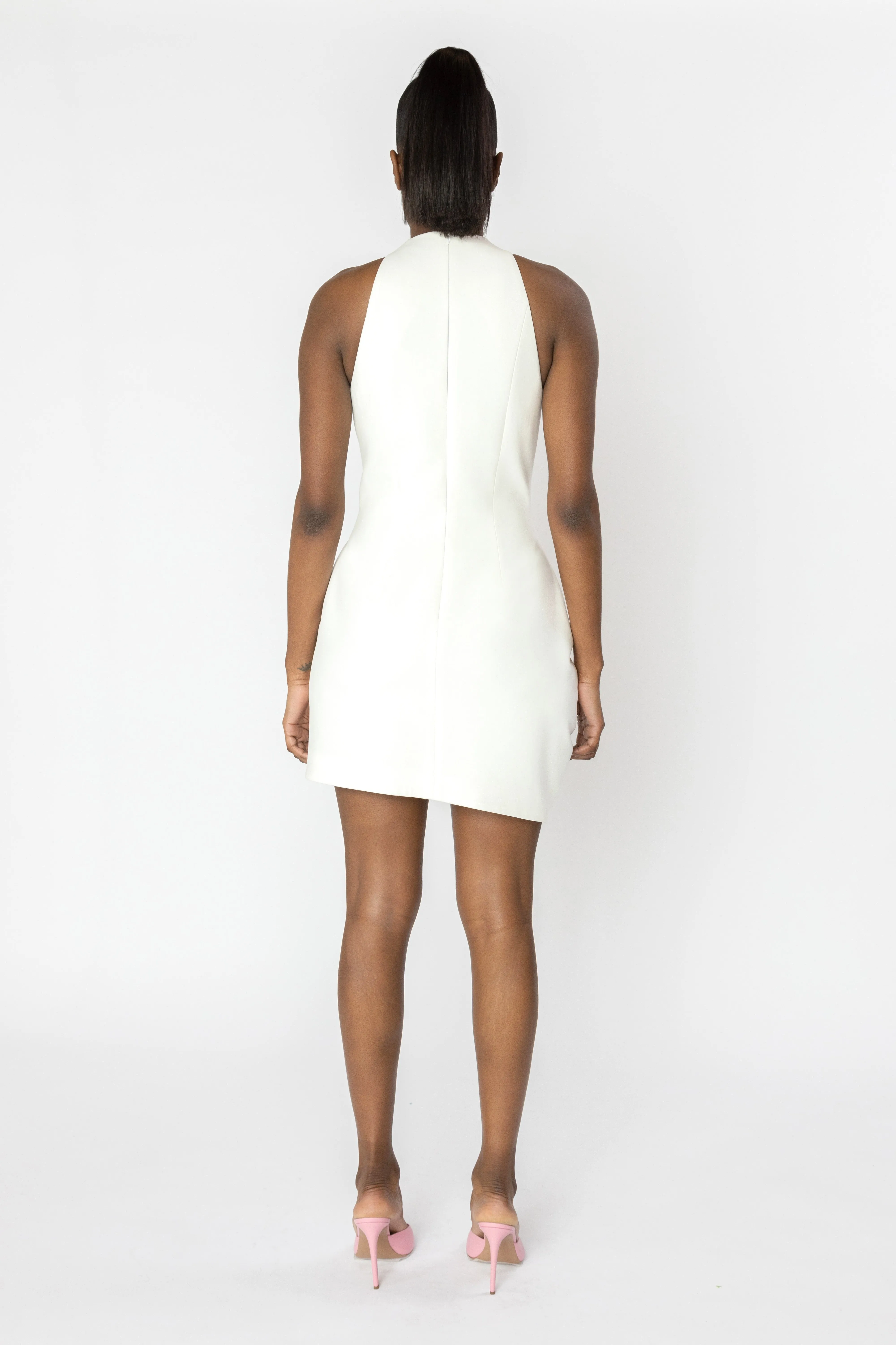 INNANA Halter Asymmetric Mini Dress