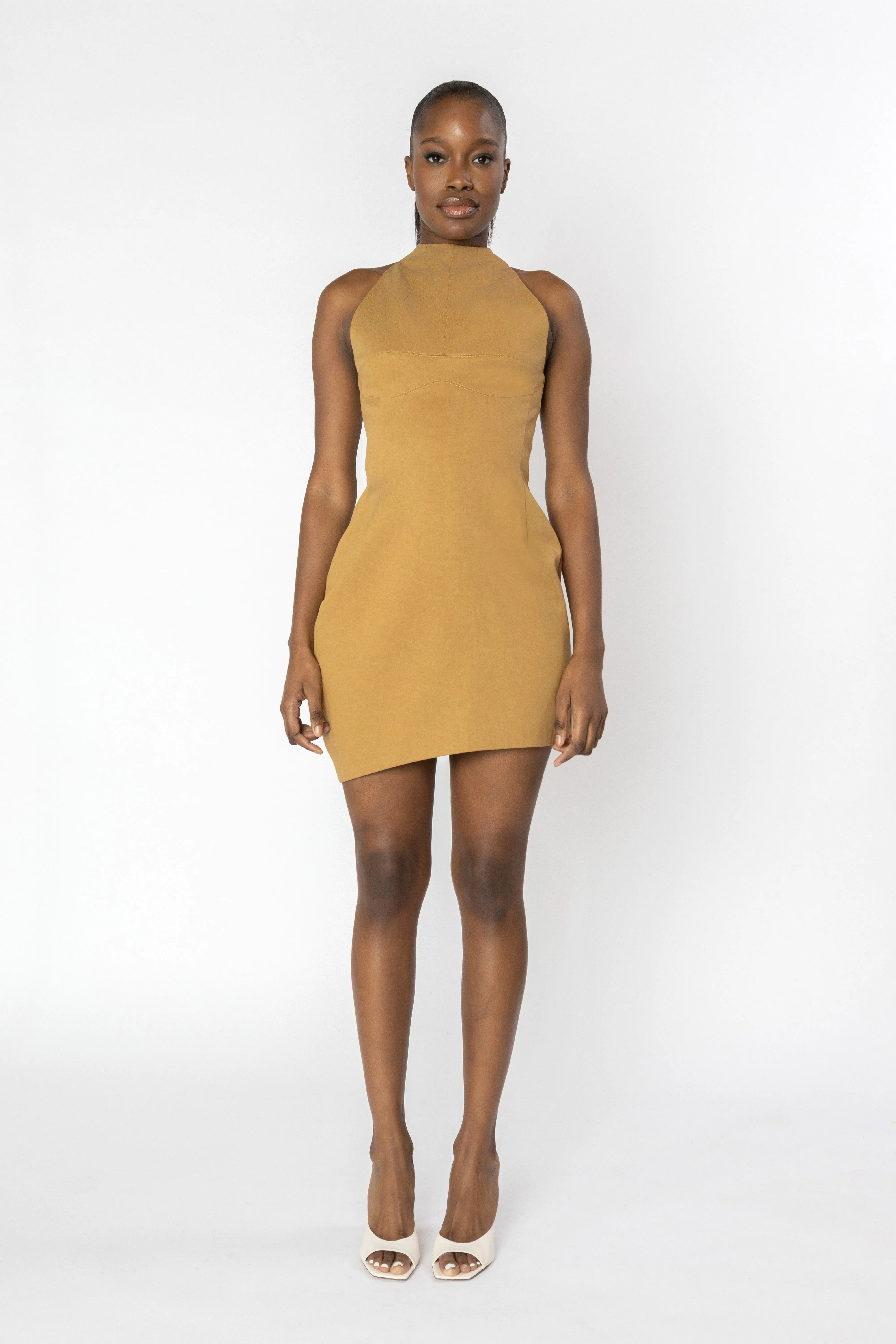 INNANA Halter Asymmetric Mini Dress