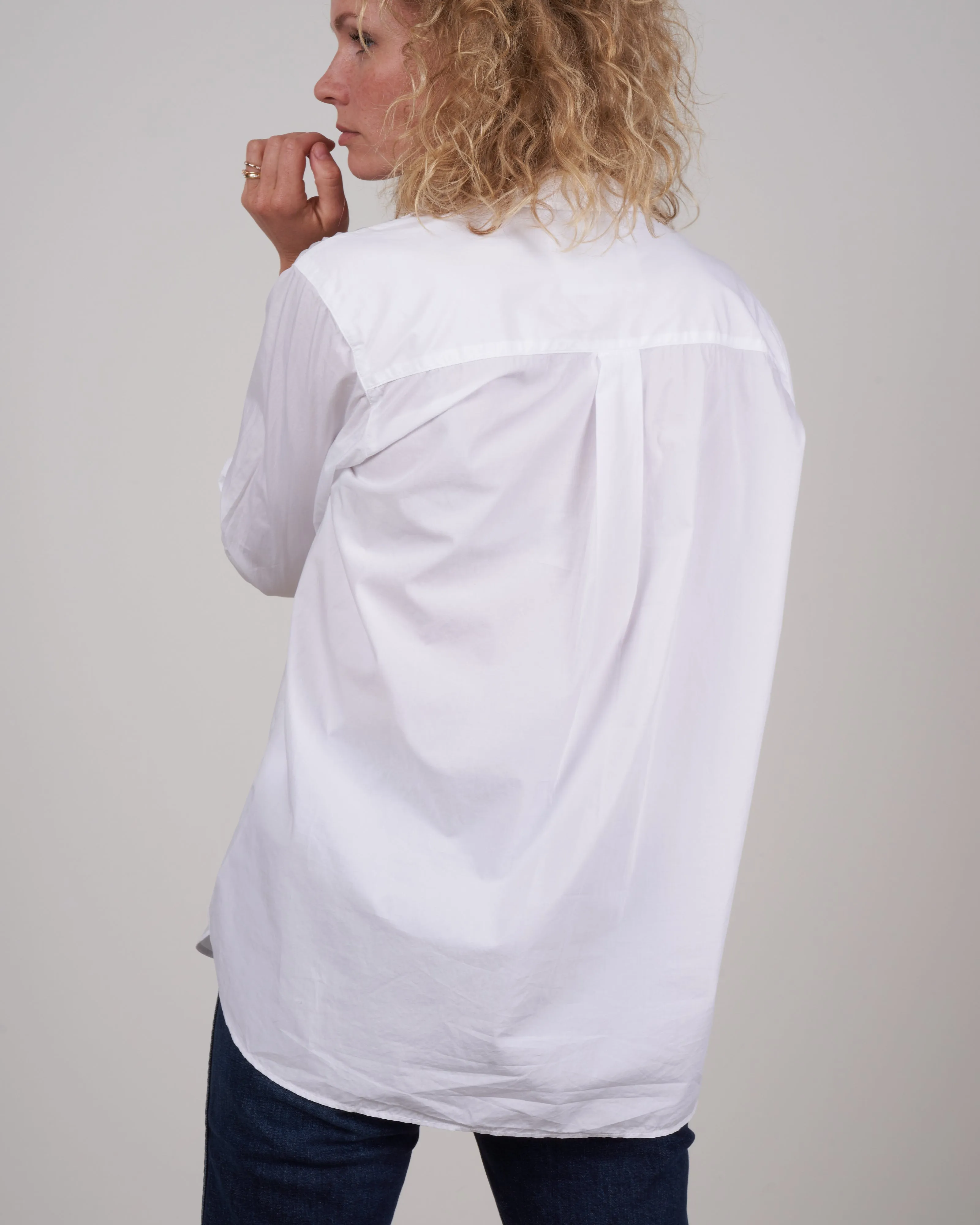joedy woven button up - white piumino